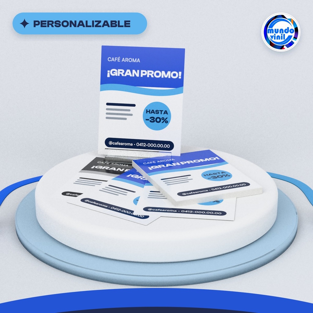 Volantes en papel glasé ¼ carta